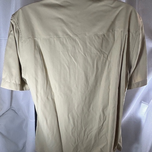 Vintage The Havanera Co men’s Short sleeve, button-down shirt, black, and tan - Picture 5 of 7